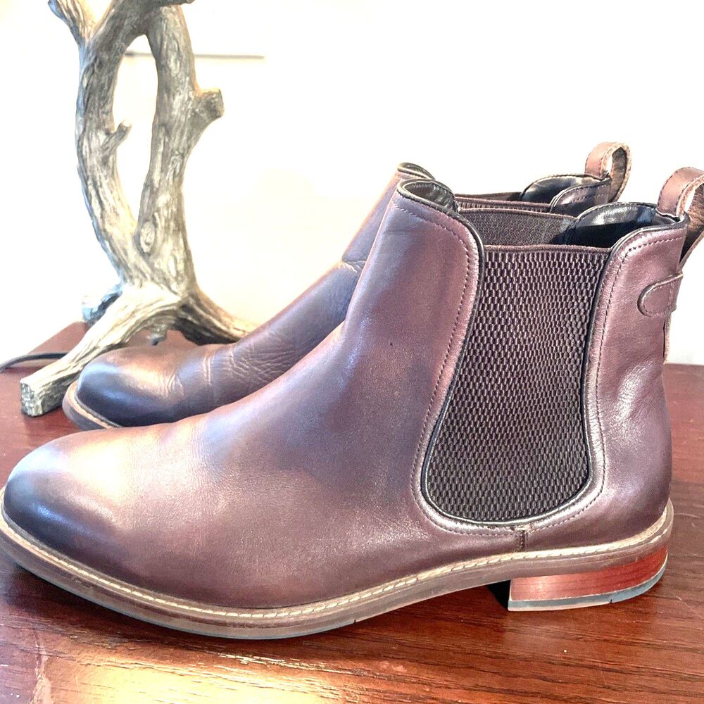 Dune London Malaga Leather Boots Dark Brown Mens Size 11 EU 45